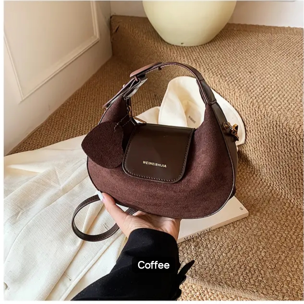Suede cross-body in Coffee